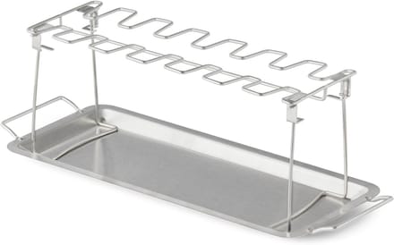 Kippenvleugelhouder – bbq accesoires – kiphouder Oven – Inclusief Opvangbakje – inklapbaar – RVS