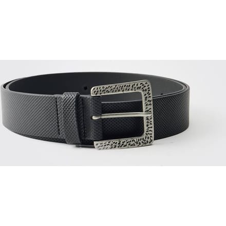 PU Belt With Silver Buckle | Black | Size Small