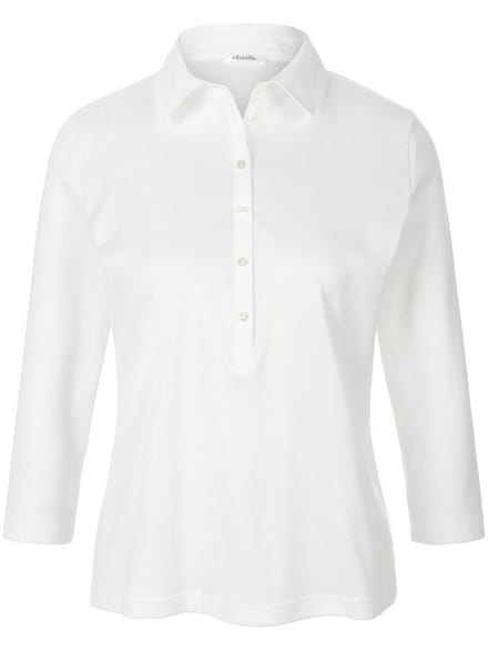 Poloshirt 100% katoen 3/4-mouwen Van Efixelle wit