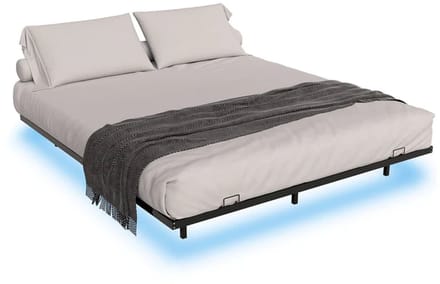 Metalen Bed Palamos - 180 x 200 cm - Incl. LED - Zwart