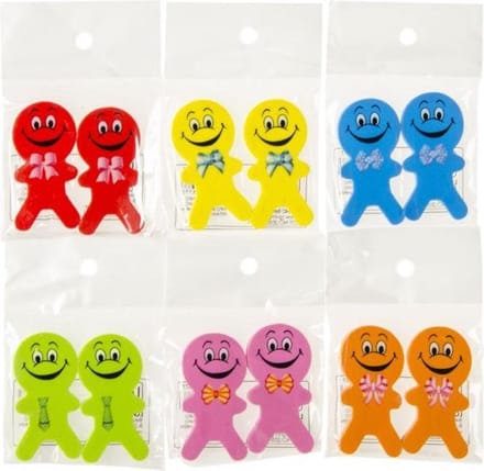 Blije poppetjes gummen, 6 kleuren (12 st./6 setjes))