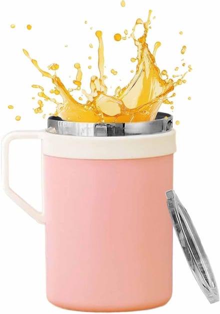 Isolerende Mok - Reisbeker Deksel - Dranken Warm Houden - Lekvrij Ontwerp - 550 ml - Roze