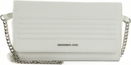 MANDARINA DUCK Leren Schoudertas Avondtas I-Con Wallet Bag Optical White Wit