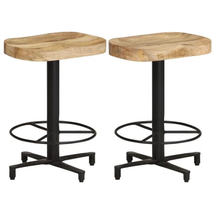 vidaXL - Barkrukken - 2 - st - 52 - cm - massief - mangohout