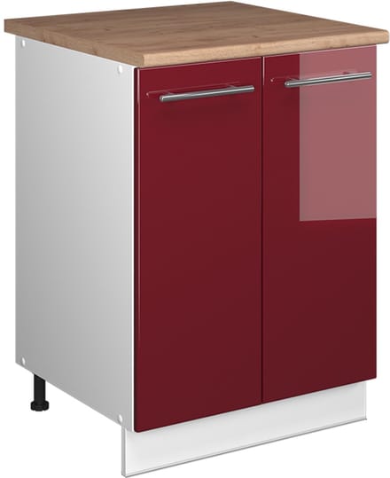 Vicco Wastafelkast Fame-Line, Bordeauxrode hoogglans/Wit, 60 cm