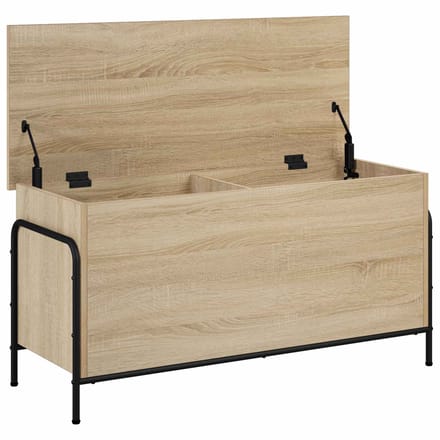 vidaXL - Opbergbox - Sonoma - Eiken - 80 - x - 40 - x - 49,5 - cm - Bewerkt - hout