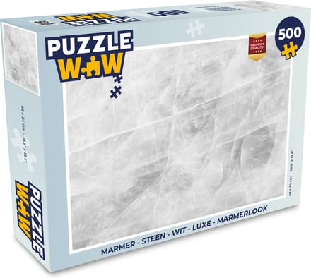Puzzel Marmer - Steen - Wit - Luxe - Marmerlook - Legpuzzel - Puzzel 500 stukjes