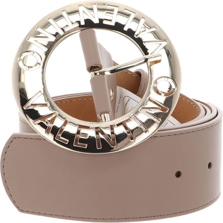 VALENTINO Riem Hampton Pin Buckle Belt W75 Beig / Oro Beige