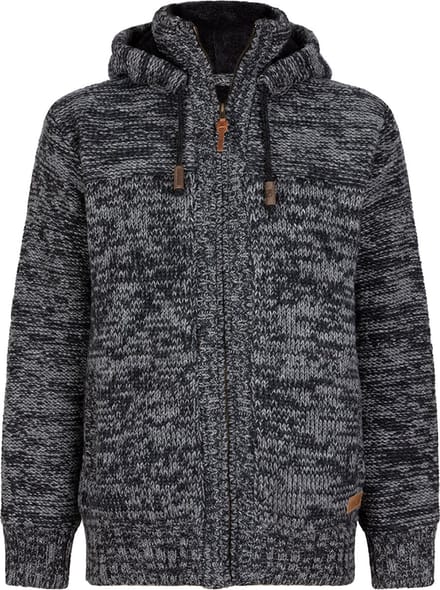 Gebreid Wollen Heren/Uni Vest van Schapenwol Teddy PolyesterFleece en vaste capuchon - SHAKALOHA - M Chamonix ZH M
