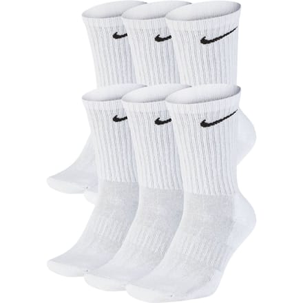 6-pack Nike Everyday Cushion Crew Training Socks - wit - met zwarte swoosh - maat XL