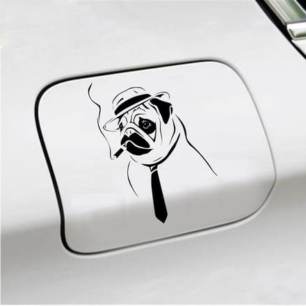 Bumpersticker - Hond Rokend - 10 X 13,6 - Zwart