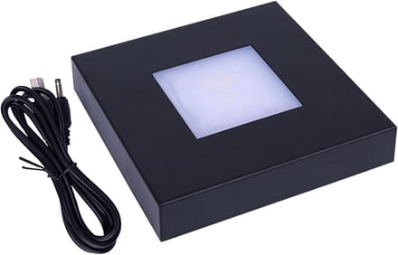 Kristallen Lamp Basis - Sfeer Verlichting - Decoratie Presenteren - Touch Control Kleurwisseling - 11 x 11 x 2 cm