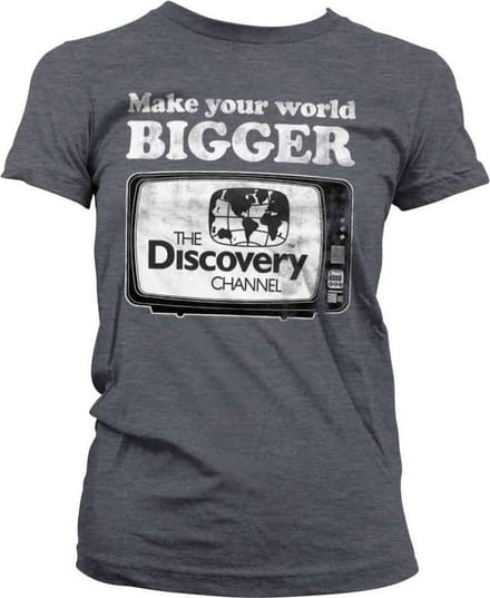 Discovery Channel Dames Tshirt -XL- Make Your World Bigger Grijs
