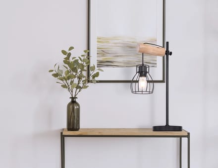 Tafellamp - zwart - MINA - metaal - E27 - 15326TN - Globo