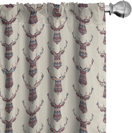 ABAKUHAUS Hirsch gordijnen – 2x75x225 cm – microvezel – Meerdere kleuren