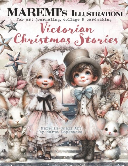 Victorian Christmas Stories, MAREMI'S SMALL ART, Illustrationi for art journaling, collage & cardmaking