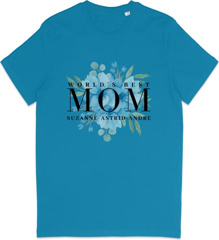 T Shirt Dames Gepersonaliseerd Cadeau - Beste Moeder Van De Wereld - Blauw - S