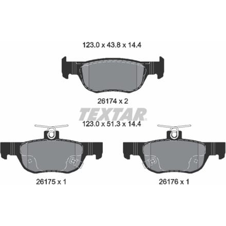 Remblokset TEXTAR 2617401, achter