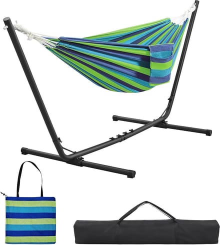 Grote Verstelbare Hangmat met Stevig Frame voor 2-3 Personen - Binnen & Buiten Gebruik