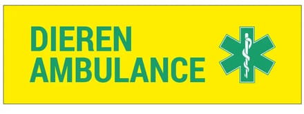 Dierenambulance autosticker binnenzijde raam | 21 x 7 cm