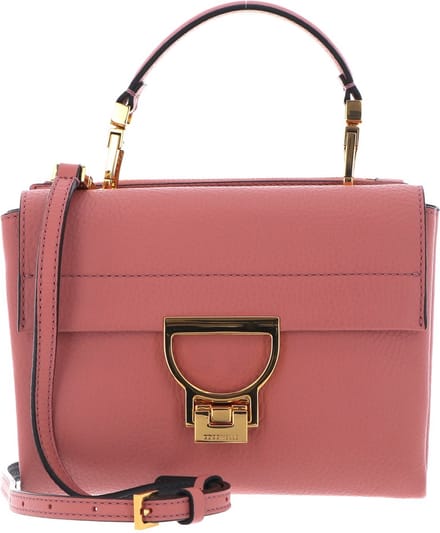 COCCINELLE Leren Schoudertas Avondtas Arlettis Handbag Grainy Leather Camelia Roze