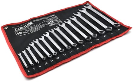 Tvardy 15-delige steeksleutelset - 6-27 mm - CRV staal - satijn afwerking - koud gesmeed