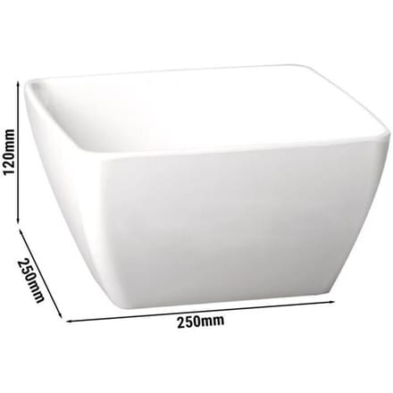 GGM Gastro (6 Stück) Schale - PURE - Melamin - 3,8 Liter - eckig - Weiß