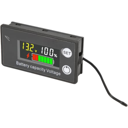 Testeur de capacité de batterie Écran LCD couleur Voltmètre CC avec alarme Fonction température pour véhicule électrique 8 100V black