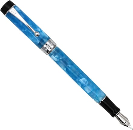 Gullor Celluloid Fountain Pen, Medium Nib with Converter, Screw Cap Blue - ShopVlot