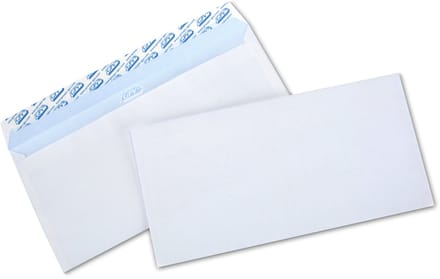 GPV enveloppen, DL, 110 x 220 mm, wit, zonder venster