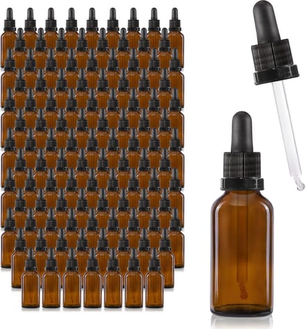 Oputec 143 x 30ml pipetfles bruin glas – doseerfles met glazen pipet