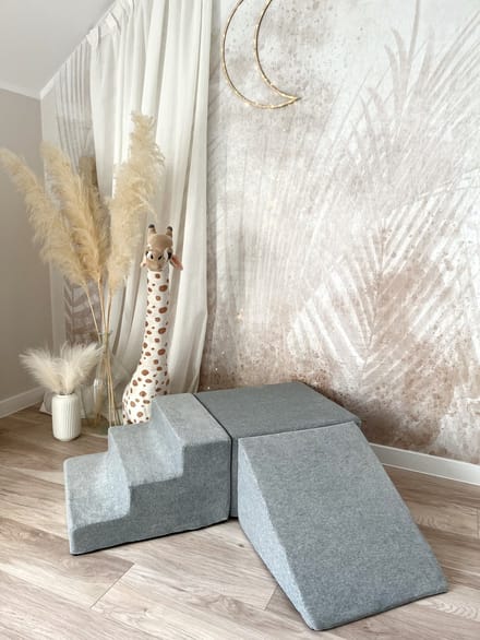 3 Speel Elementen - Zachte Blokken - Foam Blokken - Moje • Soft Velvet Grey