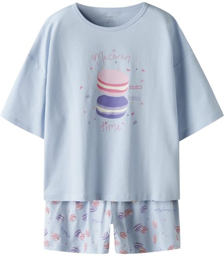 Name It Meisjes Korte Pyjama Set Shortama NKFNIGHTSET Macaron - Maat 98/104