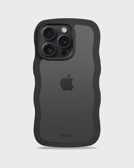 Phone Case Wavy Black/Transparent iPhone 15 Pro Max