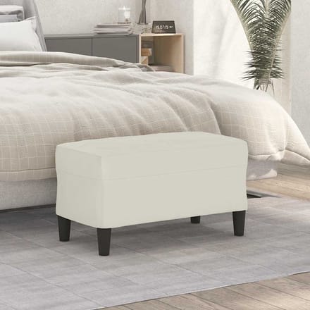 vidaXL - Bankje - 70x35x41 - cm - fluweel - crèmekleurig