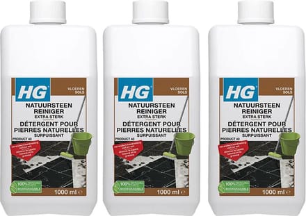HG natuursteenreiniger extra sterk - 3 stuks + Gratis KD Spons