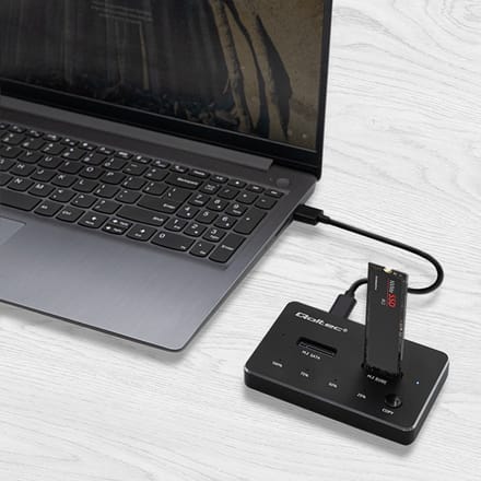 Qoltec M.2 SSD-dockingstation |   NVMe |   SATA |   USB-C |   Dubbele 2x2TB