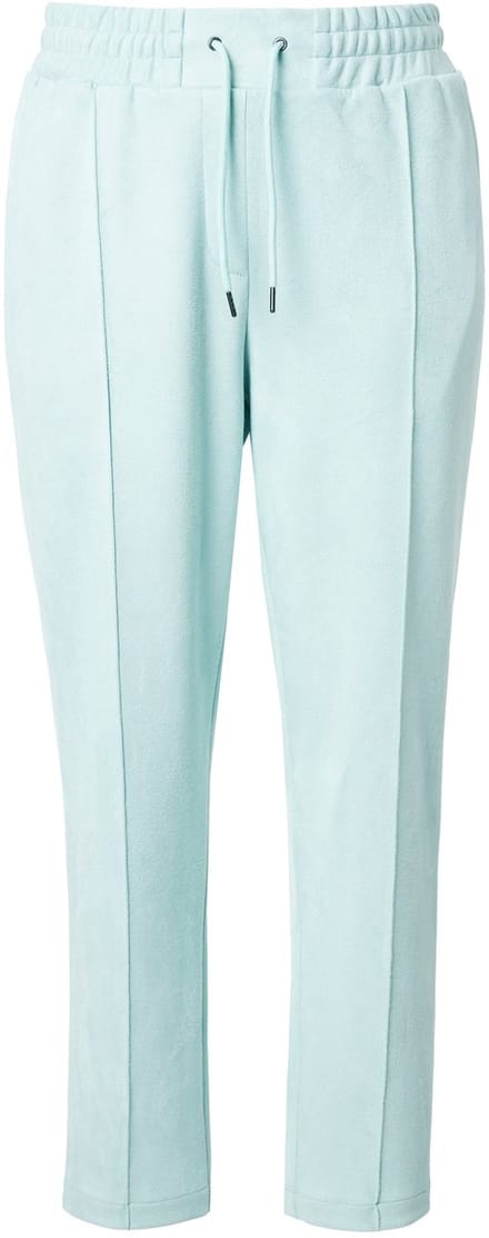 Ulla Popken - Dames - Suède broek Ruby wijde rechte pijp elastische tailleband - Turkoois - Maat 46