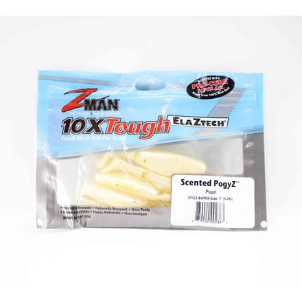 Zman Zacht Kunstaas Geurende PogyZ 3 Inch 5/Pack Parel (2383) white