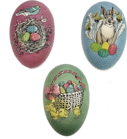 Ei karton Stijlvol Pasen 3 ass. 15cm