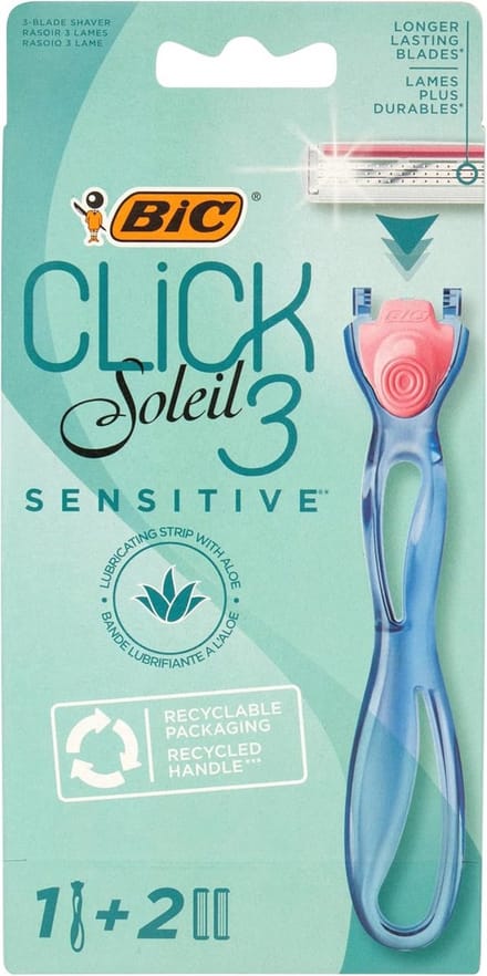 Sensitive Scheermes voor Vrouwen - 2 Verwisselbare Scheermesjes met Aloë Vera en Vitamine E, Duurzaam Materiaal, 2-Pack