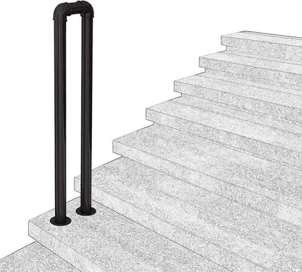 Trapleuning - Binnen Buiten - Veilig Traplopen - Smeedijzer Constructie - 80 cm - Zwart