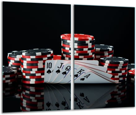 TMK ArtDeko - Snijplank - Glas - 2x30x52cm - Poker Motief