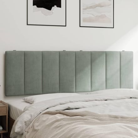 Hoofdkussen - Bedkussen - Comfortabel Lezen - Zachte Fluweel - 160 cm - Lichtgrijs