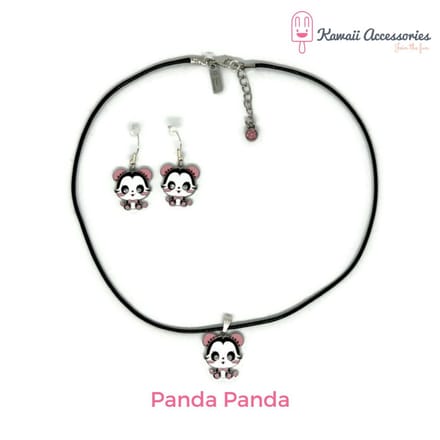 Kawaii Accessories by Kuroji - Charming Panda - sieradenset- Kawaii style - handgemaakt - eigen design