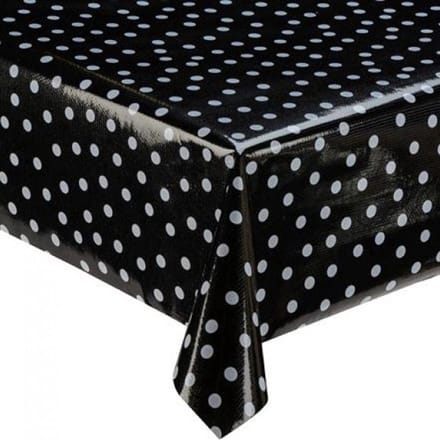 Atelier Du Baj Polka Black Mexicaans Tafelzeil - 250 x 120 cm