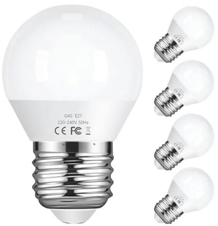 5 Stuks E27 LED Lamp G45 - 6W Vervangt 60W Gloeilampen, 580 Lumen, 6500K Koud Wit