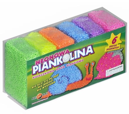 Piankolina - Klei - 6 Neonkleuren - Creatieve Kneedbare Foam - Niet Plakkend - Educatief Speelgoed