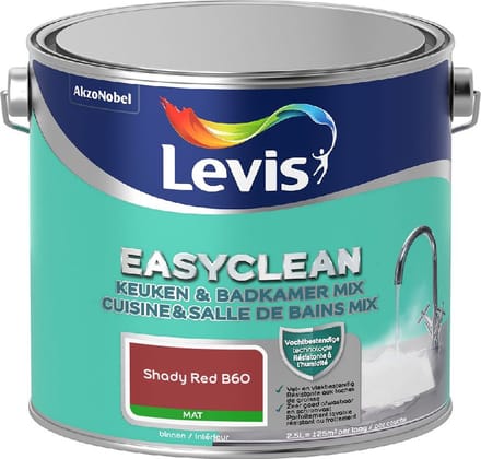 Levis - Easyclean Keuken & Badkamer Mix - Shady Red B60 - Mengverf - 2,5 L
