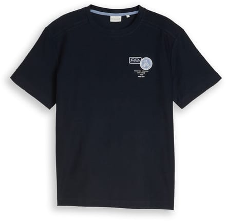 Tom Tailor - T-shirt met borduursel - Maat M - sky captain blue
